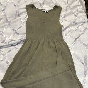 Michael Stars Olive Green Sleeveless Knit Kids Dress